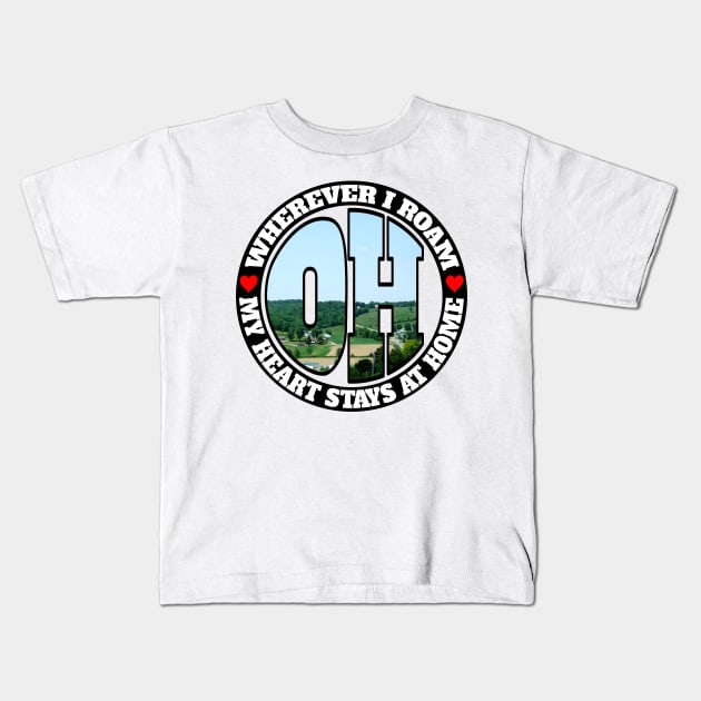 Heart Stays Home - Ohio Kids T-Shirt by DonDota